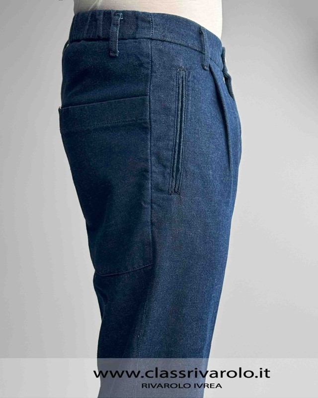 Pantaloni Chino Uomo Sea Barrier Robin In Denim Di Cotone - Taglie 48-62, Con Pince, Tessuto 11oz